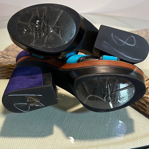 New Botkier New York Paloma Women's Turquoise and Purple Platform Sandals. - Picture 9 of 12